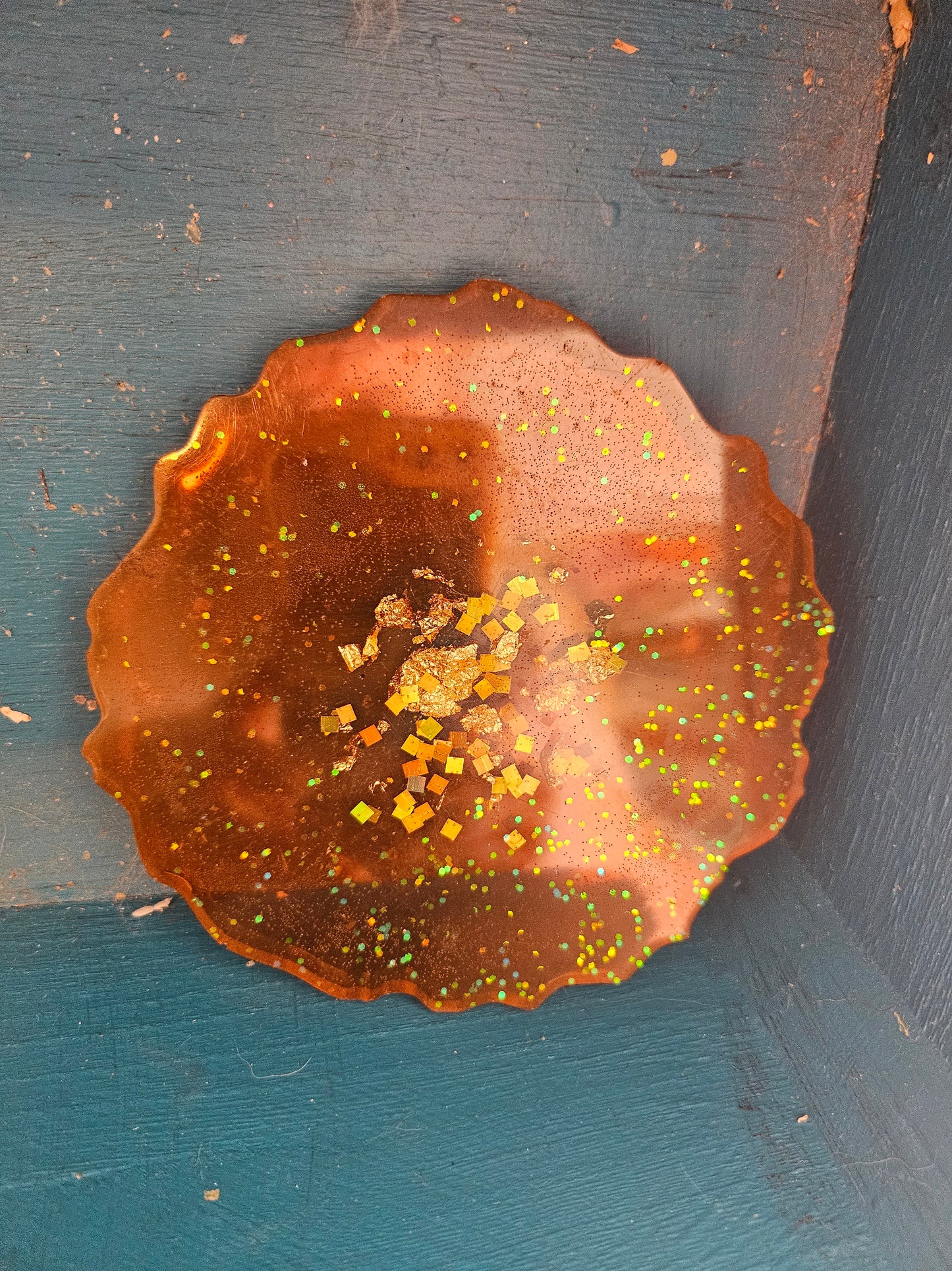 Candle coaster Orange and Gold