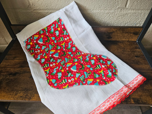 Christmas stocking hand towel