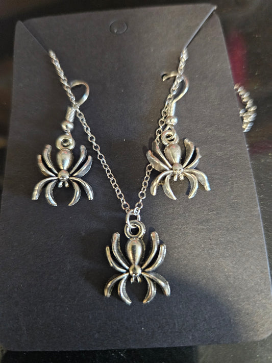 Spider earrings and necklace set