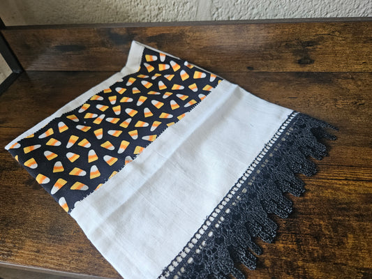 Halloween candy corn hand towel