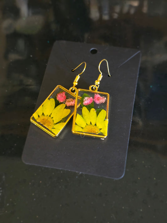 Yellow and pink flowers