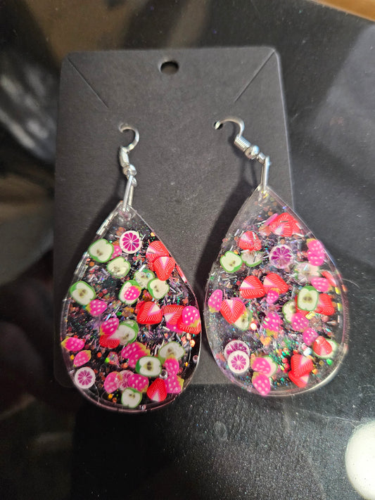 Bright fun fruit earrings